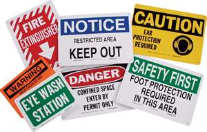 Various Signs - Kaiser Safety Training